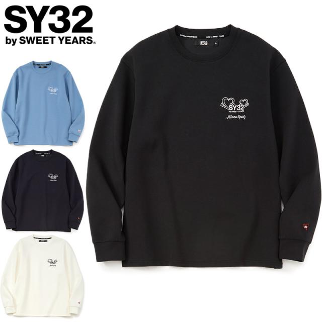 SY32 メンズ MINI LOGO SWEAT L/S TEE アパレル カジュアル トップス 長袖 Tシャツ ホワイト 白 ブラック 黒 ネイビー ブルー 青 送料無料 SYthirty-two 15510