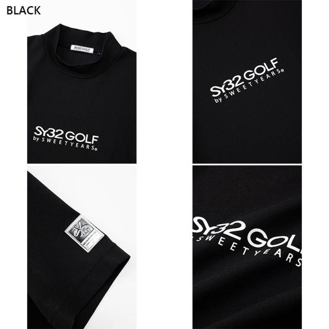 SY32 メンズ COOL DRY MOCK ゴルフ ウェア 競技 トップス 半袖 ストレッチ 吸水速乾 UVカット 運動 スポーツ ホワイト 白 ブラック 黒 グレー 灰色 送料無料 SYthirty-two SYG-26S1-30_4