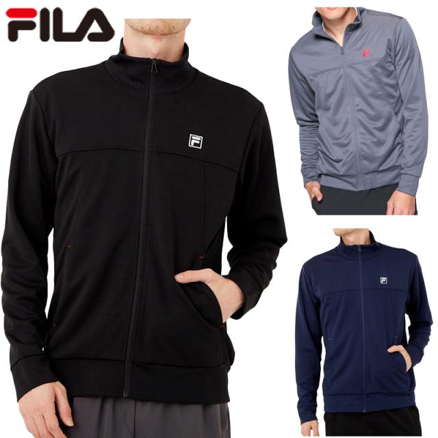 FILA フィラ ニッキー メンズ ジャージスタンドジャケット アパレル 長袖 アウター 大きいサイズ ワンポイントロゴ UVケア機能付 ブラック 黒 グレー ネイビー 灰色 送料無料 NIKKI 4473504