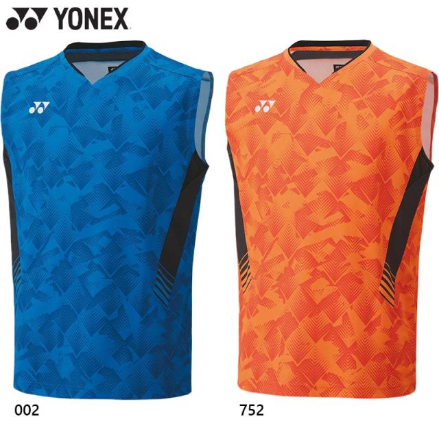 ヨネックス メンズ メンズゲームシャツ(ノースリーブ) バドミントン ウェア 競技 トップス UVカット ストレッチ 吸汗速乾 制電 運動 スポーツ ブルー 青 オレンジ 送料無料 YONEX 10658