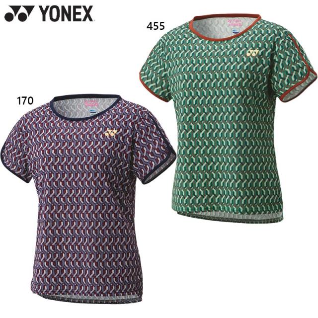 ヨネックス レディース ウィメンズゲームシャツ テニス ウェア 競技 トップス 半袖 UVカット 吸汗速乾 制電 運動 スポーツ ネイビー グリーン 緑 送料無料 YONEX 20803