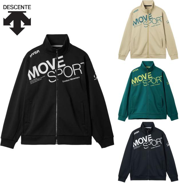 デサント メンズ ムーブスポーツ 【ACTIVE SUITS】鹿の子ジャージ ジャケット アパレル トップス アウター 長袖 練習 トレーニング ウェア 吸汗 UVカット ブラック 黒 ネイビー グリーン 緑 送料無料 DESCENTE ST5FJG10M