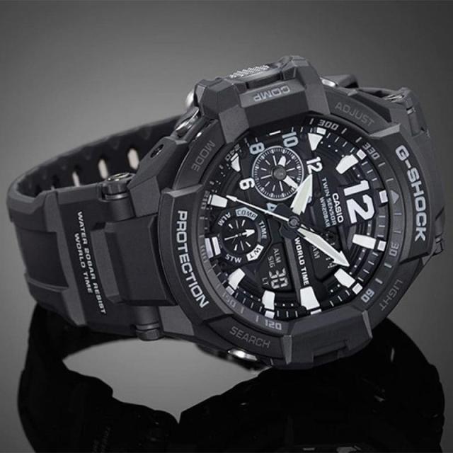国内正規品 カシオ メンズ G-SHOCK Gショック 時計 ウォッチ 腕時計 衝撃に強い 方位がわかる 20気圧防水 温度 シンプル パイロット 送料無料 CASIO GA-1100_1