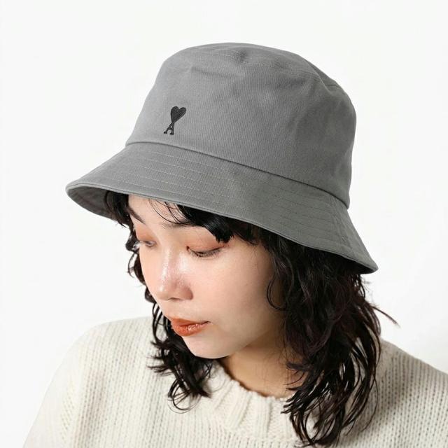 アミパリス AMI PARIS UHA666.AW0041 Ami De Coeur コットン バケットハット ロゴ入り ユニセックス 帽子 ブラック カーボン グレー トープベージュ [並行輸入/海外正規品/返品可]★クーポン5%OFF_8