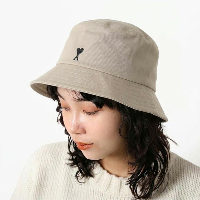 アミパリス AMI PARIS UHA666.AW0041 Ami De Coeur コットン バケットハット ロゴ入り ユニセックス 帽子 ブラック カーボン グレー トープベージュ [並行輸入/海外正規品/返品可]★クーポン5%OFF_14
