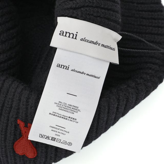 アミパリス／AMI PARIS AMI DE COEUR ビーニー ユニセックス・ウール・ニットキャップ・ニット帽・帽子(ブラック・グレー) UHA116.018 009・084／NOIR・GRIS CHINE[返品OK]★クーポン5%OFF_7