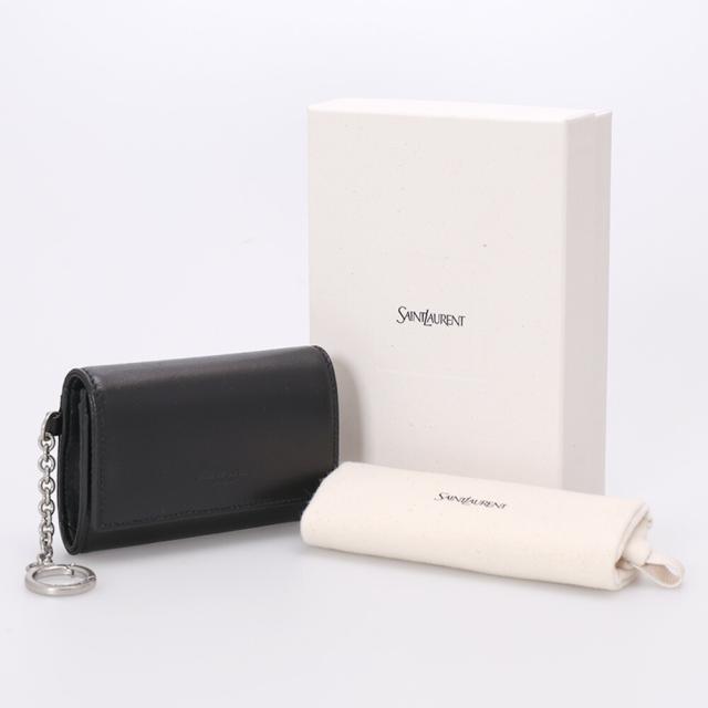 サンローランパリ SAINT LAURENT PARIS キーリング付きカードケース キーポーチ 820408 1EL0E 1000[並行輸入/海外正規品/返品可]★クーポン5%OFF_1