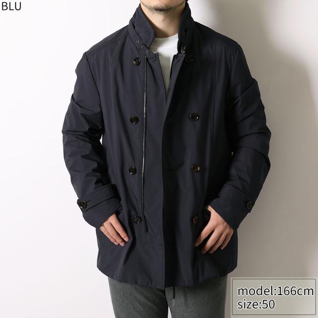 ムーレー MOORER NABUCCO-STP メンズ 撥水加工 ジャケット ブルゾン ライトアウター ジップアップ ダブルブレスト ブルー BLU [並行輸入/海外正規品/返品可/サイズ交換可]★クーポン5%OFF_5