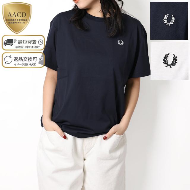 フレッドペリー FRED PERRY G1142 CREW NECK T-SHIRT レディース クルーネック 半袖 ローレルリース スノーホワイト ネイビー [並行輸入/海外正規品/返品可]★クーポン5%OFF