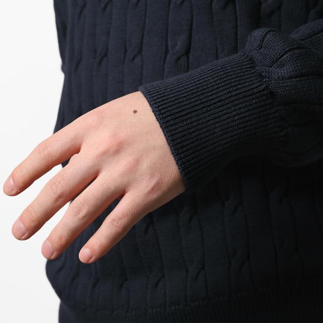 フレッドペリー／FRED PERRY CABLE KNIT VｰNECK JUMPER・ケーブルニット Vネックジャンパー コットン・長袖ニット・セーター(ネイビー) K2321 608／NAVY[返品OK]★クーポン5%OFF_12