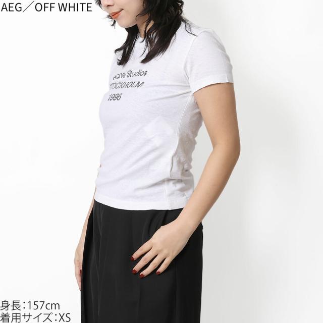 アクネ ストゥディオズ ACNE STUDIOS CL0397 AEG ロゴTシャツ コットン クルーネック 半袖 ユニセックス レギュラーフィット オフホワイト [並行輸入/海外正規品/返品可]★クーポン5%OFF_1