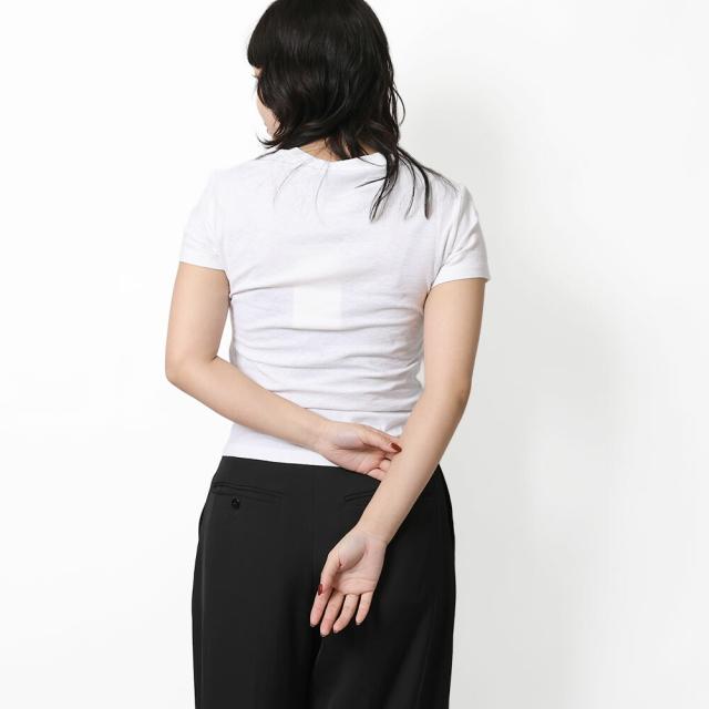 アクネ ストゥディオズ ACNE STUDIOS CL0397 AEG ロゴTシャツ コットン クルーネック 半袖 ユニセックス レギュラーフィット オフホワイト [並行輸入/海外正規品/返品可]★クーポン5%OFF_5