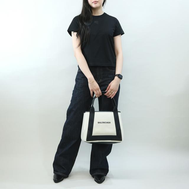 バレンシアガ BALENCIAGA NAVY CABAS S ロゴ入り ポーチ付き コットンキャンバス トートバッグ ハンドバッグ 339933 2HH3N 9260[並行輸入/海外正規品/返品可]★クーポン5%OFF_2