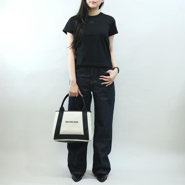 バレンシアガ BALENCIAGA NAVY CABAS S ロゴ入り ポーチ付き コットンキャンバス トートバッグ ハンドバッグ 339933 2HH3N 9260[並行輸入/海外正規品/返品可]★クーポン5%OFF_3