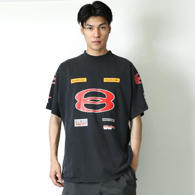 【美品】バレンシアガ　メタルロゴTシャツ　オーバーサイズ 関税込み】メタルロゴ オーバーサイズ Tシャツ (BALENCIAGA/Tシャツ