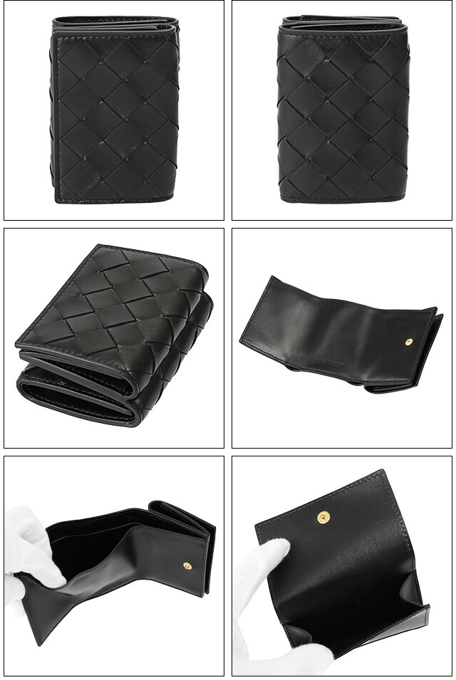 BOTTEGA VENETA ブラック イントレチャート タイニー 三つ折り財布 イントレチャート タイニー 三つ折りウォレット のために ウィメンズ