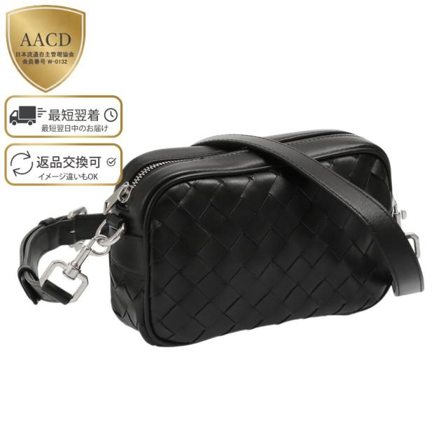 ボッテガヴェネタ／BOTTEGA VENETA ミニ イントレチャート カメラバッグ 斜め掛けショルダーバッグ・クロスボディ(ブラック)765911 V2HL1 8803／BLACK[返品OK]