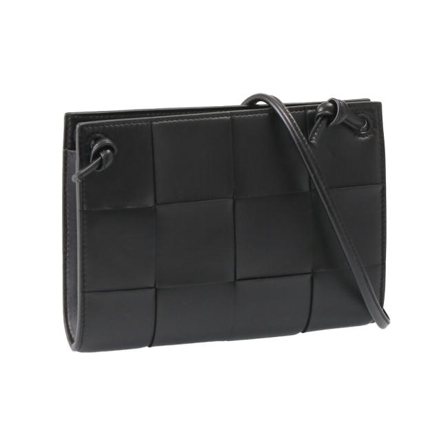 【タイムセール&クーポン5%OFF】ボッテガヴェネタ／BOTTEGA VENETA  MINI CASSETTE ミニ カセットマキシイントレチャート・斜め掛けショルダーバッグ・クロスボディ・ポシェット・クラッチバッグ(ブラック) 755842 VCQC2 8425／BLACK[返品無料]
