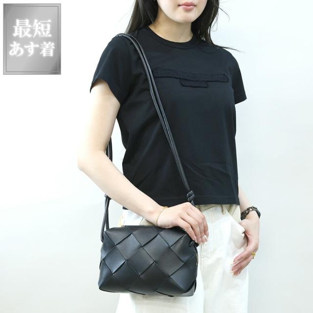 【タイムセール&クーポン5%OFF】ボッテガヴェネタ／BOTTEGA VENETA スモール カセット カメラバッグイントレチャート 斜め掛けショルダーバッグ・クロスボディ(ブラック)709417 VCQC2 8425／BLACK[返品無料]