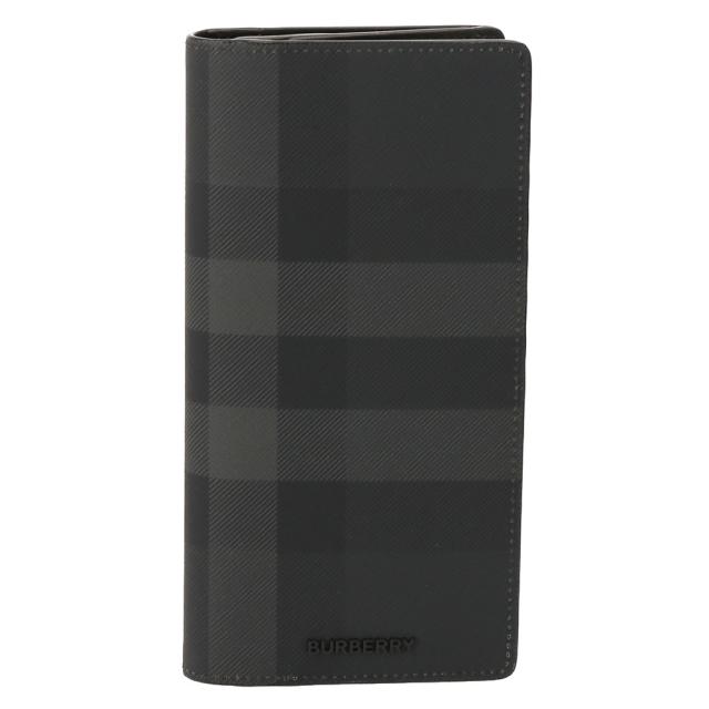 バーバリー／BURBERRY CAVENDISHチャコールチェック＆レザー コンチネンタルウォレット・小銭入れ付き二つ折り長財布(チャコール) 8070199／CHARCOAL[並行輸入/海外正規品/返品可]★クーポン5%OFF