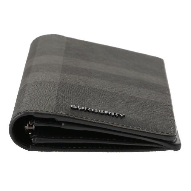 バーバリー／BURBERRY CAVENDISHチャコールチェック＆レザー コンチネンタルウォレット・小銭入れ付き二つ折り長財布(チャコール) 8070199／CHARCOAL[並行輸入/海外正規品/返品可]★クーポン5%OFF