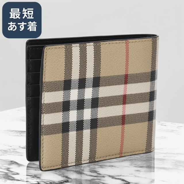 【クーポン5%OFF】バーバリー／BURBERRY チェック バイフォールドウォレット 2つ折り財布・紙幣入れ(アーカイブベージュ) 8113133／ARCHIVE BEIGE[返品OK]