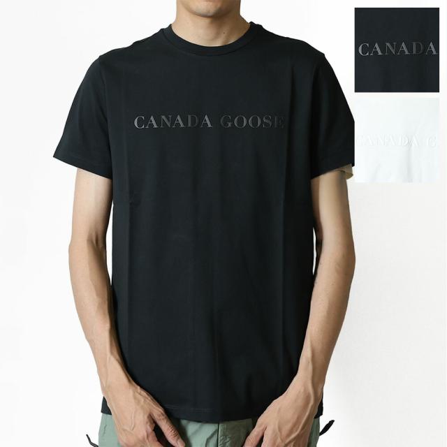 【12月SALE＆クーポン5%OFF】カナダグース ／  EMERSEN CREWNECK T-SHIRT・エマーソン クルーネック T シャツメンズ ロゴ クルーネック半袖Tシャツ(ブラック) 1420M 61・25／BLACK・WHITE[返品無料]