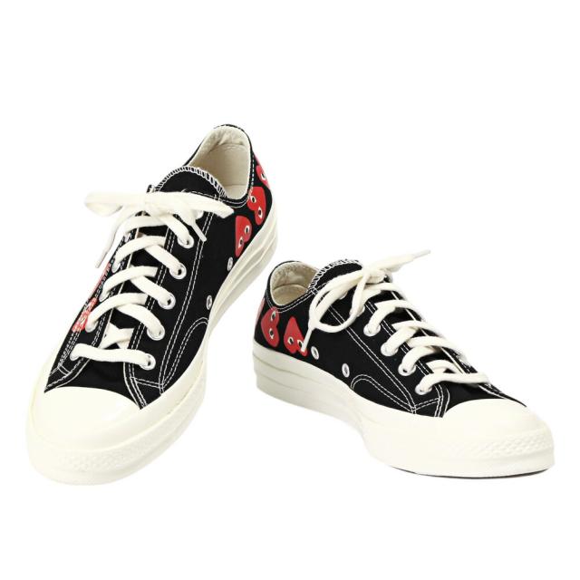 コムデギャルソン・プレイ×コンバース／COMME des GARCONS Play*CONVERS ALL STAR オールスター・メンズ ローカット スニーカー(ブラック×レッド) AZ-K126-001-1／BLACK*RED[返品無料]