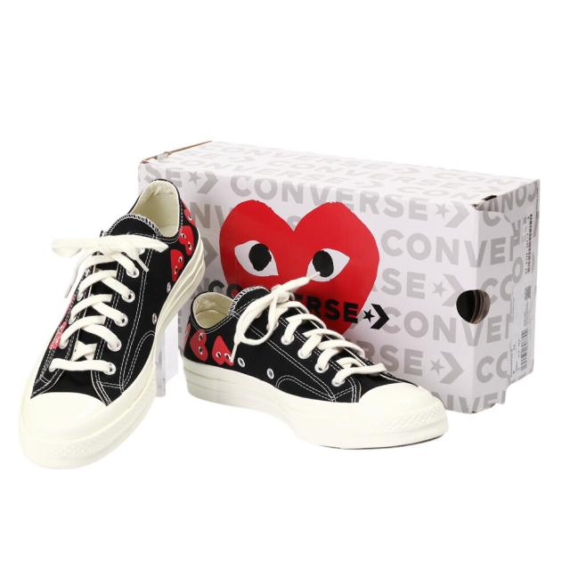 コムデギャルソン・プレイ×コンバース／COMME des GARCONS Play*CONVERS ALL STAR オールスター・メンズ ローカット スニーカー(ブラック×レッド) AZ-K126-001-1／BLACK*RED[返品無料]