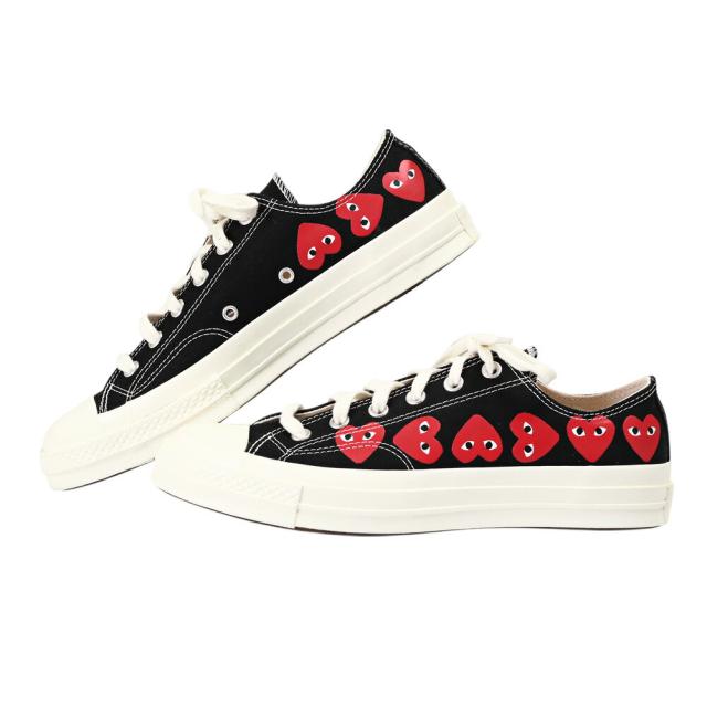 コムデギャルソン・プレイ×コンバース／COMME des GARCONS Play*CONVERS ALL STAR オールスター・メンズ ローカット スニーカー(ブラック×レッド) AZ-K126-001-1／BLACK*RED[返品無料]