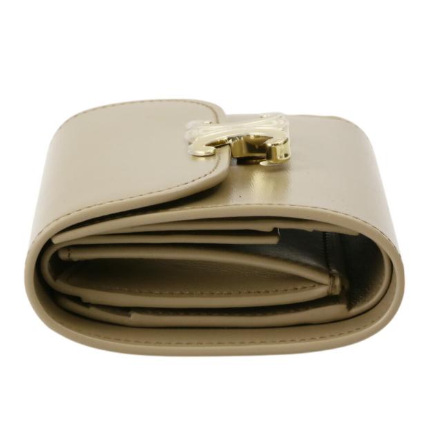 セリーヌ CELINE SMALL FLAP WALLET トリオンフ シャイニーカーフスキン 3つ折り財布 コンパクトウォレット 10D783DPV 18AE[並行輸入/海外正規品/返品可]★クーポン5%OFF_3