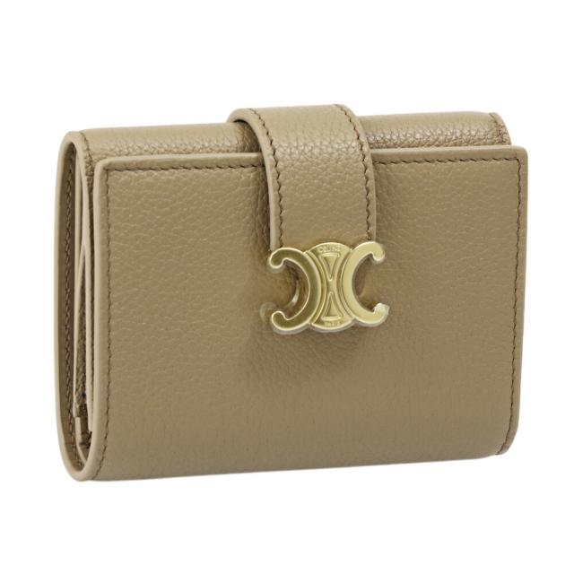 【クーポン5%OFF】セリーヌ／CELINE FINE STRAP WALLET・ファインウォレット ヴィクトワール・サプルカーフスキン・三つ折り財布・コンパクトウォレット(スモークブラウン) 10M963GHH 18AE／SMOKE BROWN[返品無料]