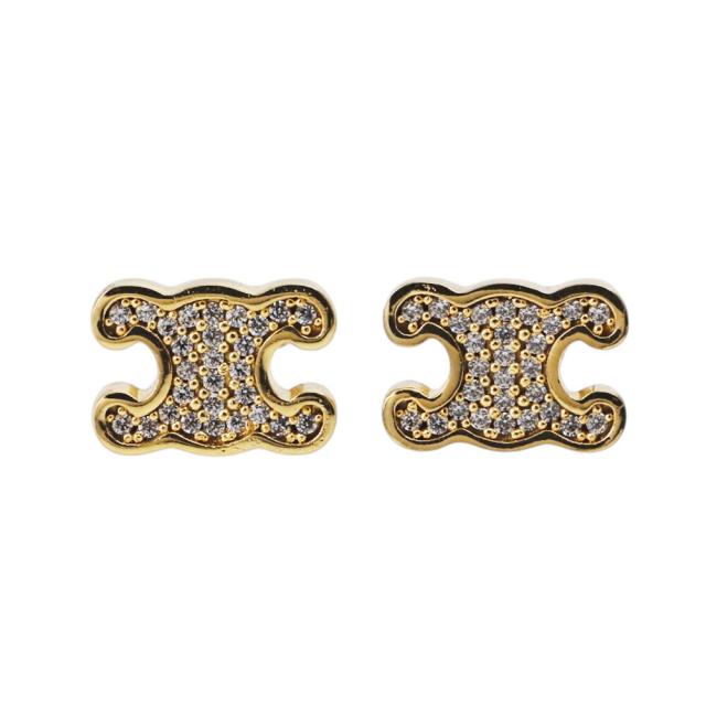 セリーヌ CELINE トリオンフ ラインストーン スタッズ ピアス 両耳用 ブラス クリスタル ニッケルフリー 461EZ6BZI 35OR[並行輸入/海外正規品/返品可]★_1