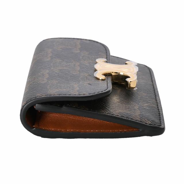 【クーポン5%OFF】セリーヌ／CELINE トリオンフフラップ付きカードホルダー カードケース・コンパクトウォレット(タン) 10I582CPJ 04LU／TAN[返品無料] クーポン5%OFF】セリーヌ／CELINE トリオンフフラップ付きカード