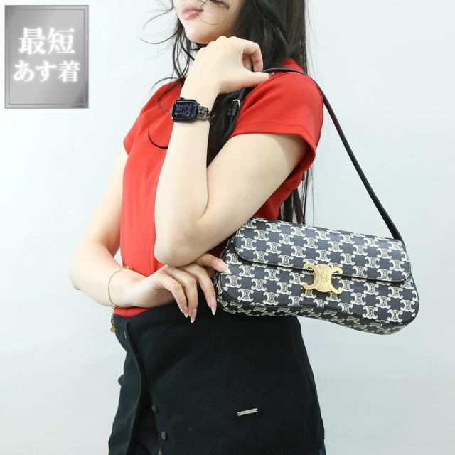 【タイムセール＆クーポン5%OFF】セリーヌ／CELINE ミディアム CELINE ローラ バッグトリオンフキャンバス＆カーフスキン 斜め掛けショルダーバッグ・クロスボディ(ブラック) 115532FQO 38NO／BLACK[返品無料]