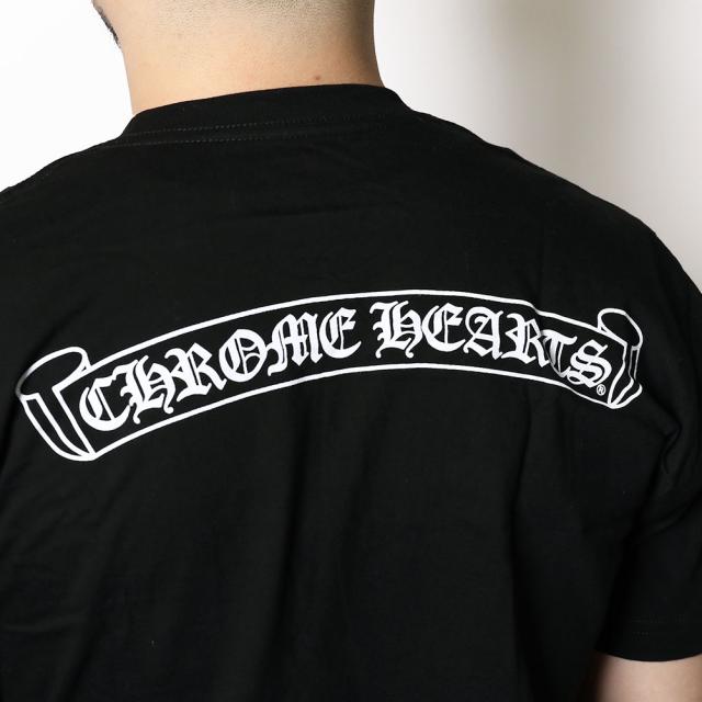 クロムハーツ CHROME HEARTS SCROLL TEE 半袖Tシャツ ポケット付き クルーネック スクロールラベル 408129111 758[並行輸入/海外正規品/返品可/サイズ交換可]★クーポン5%OFF_5