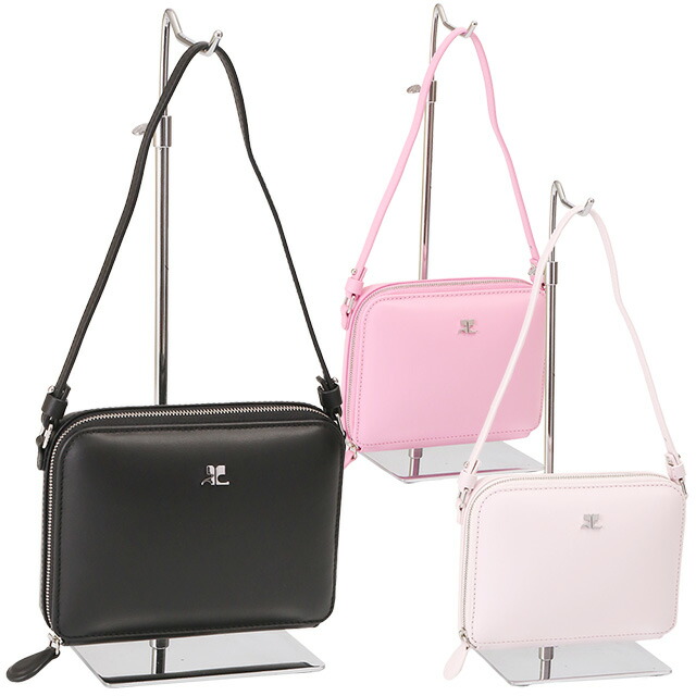 【タイムセール&クーポン5%OFF】クレージュ／COURREGES CLOUD LEATHER BAG・クラウドレザーバッグ 斜め掛けショルダーバッグ・ポーチ(キャンディピンク・パウダーピンク・ブラック) 323GSA058CR0010／CANDY PINK・POWDER PINK・BLACK[返品無料]