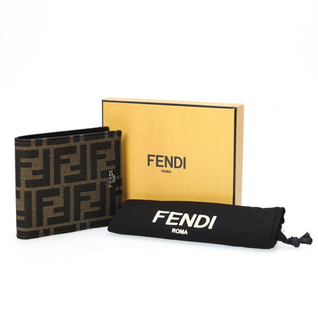 フェンディ／FENDI FFジャカード 財布 FFロゴ・二つ折り財布・コンパクトウォレット ・紙幣入れ(ブラウン) 7M0169 ALWK F0L3T／BROWN[返品OK]_11