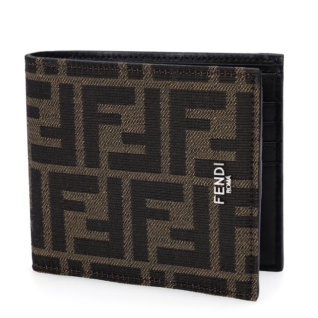 フェンディ／FENDI FFジャカード 財布 FFロゴ・二つ折り財布・コンパクトウォレット ・紙幣入れ(ブラウン) 7M0169 ALWK F0L3T／BROWN[返品OK]_3