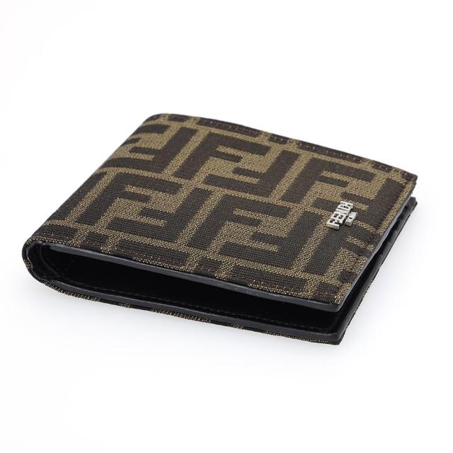 フェンディ／FENDI FFジャカード 財布 FFロゴ・二つ折り財布・コンパクトウォレット ・紙幣入れ(ブラウン) 7M0169 ALWK F0L3T／BROWN[返品OK]_5