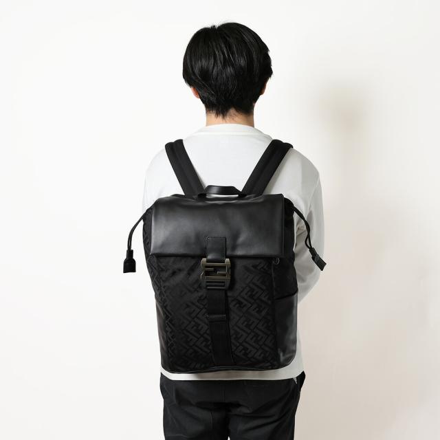 フェンディ／FENDI フェンディフラックス バックパック FFナイロン×レザー デイパック・リュックサック(ブラック) 7VZ090 AVC6 F0SAJ／BLACK[返品OK]_1