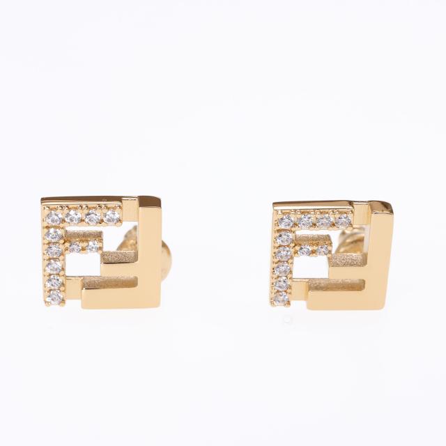 フェンディ／FENDI フォーエバー フェンディ ピアス FFロゴ・スタッドピアス・クリスタル(ゴールド) 8AL294 ATEP F089U／GOLD