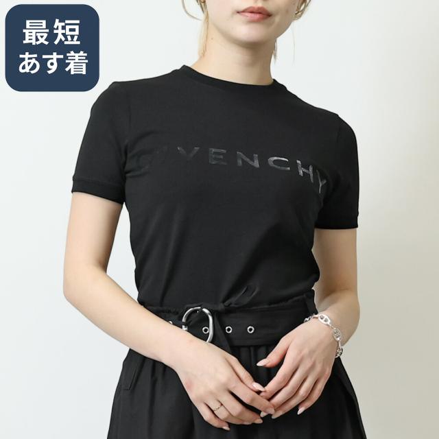 【クーポン5%OFF】ジバンシィ／GIVENCHY ロゴ クルーネックTシャツ コットン・半袖・カットソー(ブラック) BW70BFP6VY 008／BLACK[返品無料]