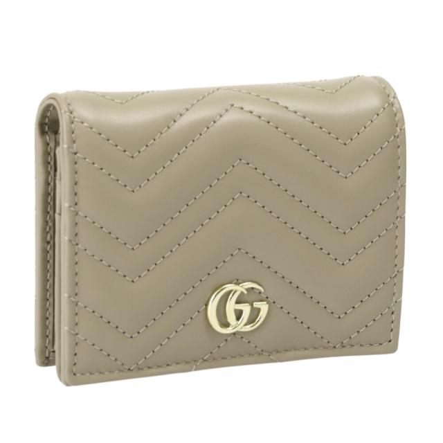 【クーポン5%OFF】グッチ／GUCCI ダブルG ミニウォレット(＆紙幣入れ付き) 2つ折り折り財布・シェブロン キルティングレザー コンパクトウォレット(トープ・グレージュ) 466492 DTDHD 1523／ROCKY*ROCKY[返品無料]