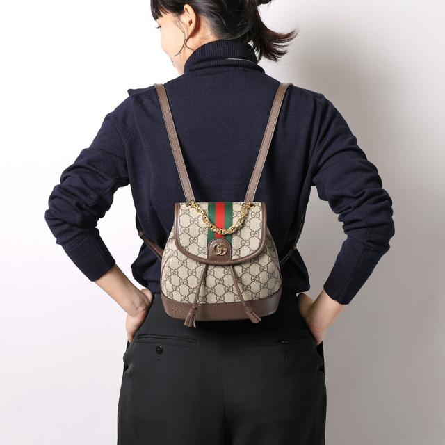 【クーポン5%OFF】グッチ／GUCCI 〔オフィディア〕ミニ バックパック　レディース・リュックサック・ショルダーバッグ・GGスプリーム キャンバス(ベージュ＆エボニー/ブラウン) 795221 96IWG 8745／BEIGE*EBONY[返品OK]