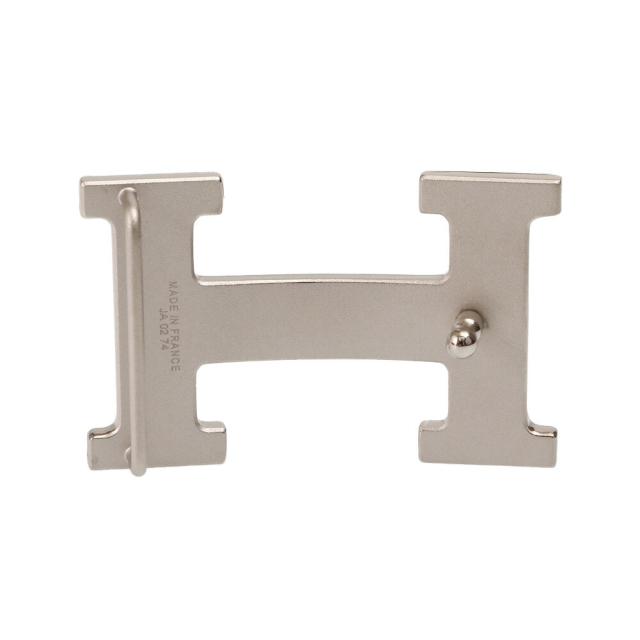 【タイムセール&クーポン5%OFF】エルメス／HERMES ベルトバックル 《H》 & レザーベルト セット・32mm・マットシルバー金具 ボックスカーフ×トーゴ リバーシブルベルト(ブラック×ゴールド) H073967CAAA／TOGO／NOIR*GOLD／SILVER金具[返品無料]