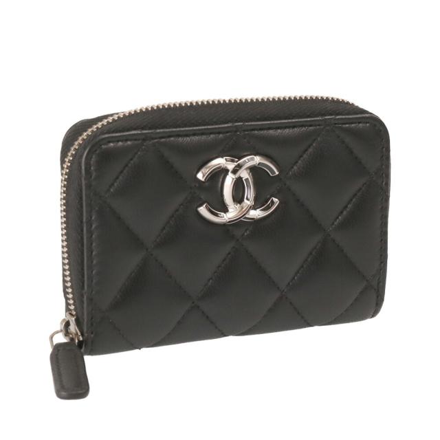 【タイムセール&クーポン5%OFF】シャネル／CHANELココマーク マトラッセ ラムスキン・カードケース・名刺入れ・ケース・SILVER金具(ブラック×シルバー) AP4193 B17694 94305／BLACK*SILVER[返品無料]
