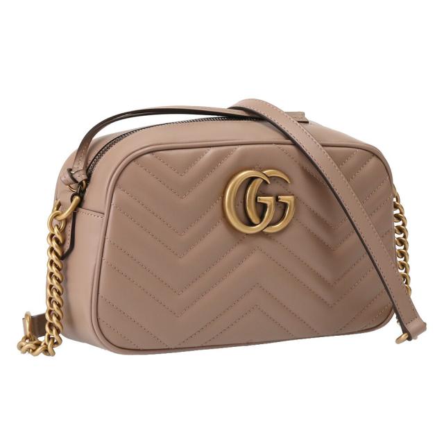 【タイムセール&クーポン5%OFF】グッチ／GUCCI GGマーモントキルティング スモールショルダーバッグ・斜め掛けチェーンショルダー・ミニバッグ(ダスティピンク) 447632 DTD1T 5729／DUSTY PINK[返品無料]