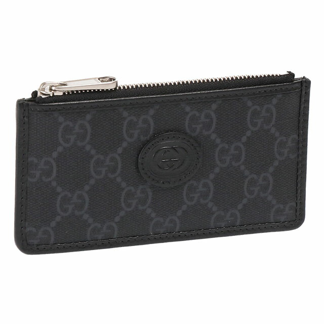 【クーポン5%OFF】グッチ／GUCCI インターロッキングG カードケース GGスプリーム キャンバス×レザー カードケース(ブラック) 697717 92TCF 1000／BLACK[返品無料]