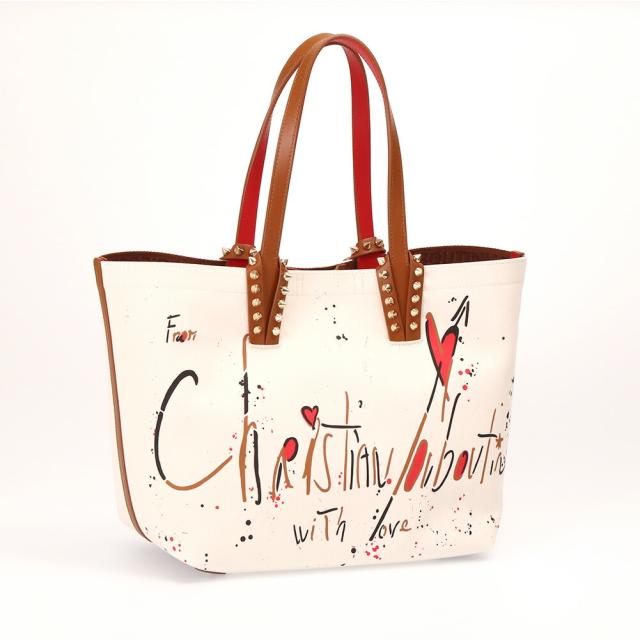 【12月SALE＆クーポン5%OFF】クリスチャンルブタン／CHRISTIAN LOUBOUTIN CABATA BEACH BAG SMALL CANVAS・カバタビーチバッグスモールキャンバストートバッグ(ナチュラルマルチ) 1255257 N005／NATURAL[返品無料]